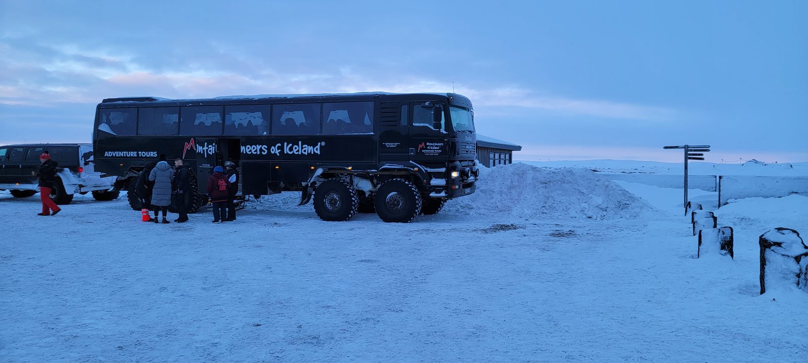 The tour bus on a Fuel Retreat in Iceland